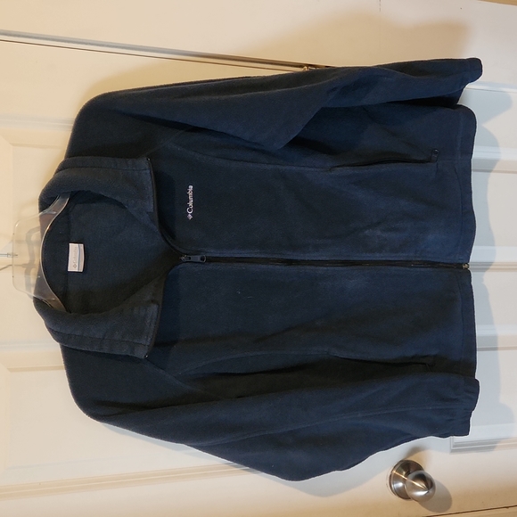 Columbia fleece dark blue zipper jacket coat size 1X - Picture 1 of 6